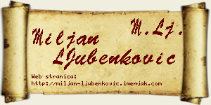 Miljan LJubenković vizit kartica